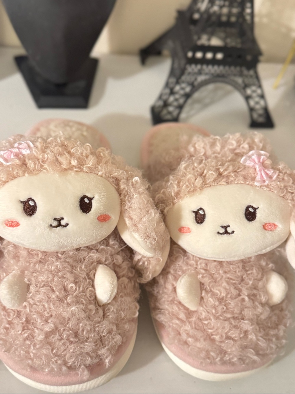 Plush Pink Lamb woman’s Slippers